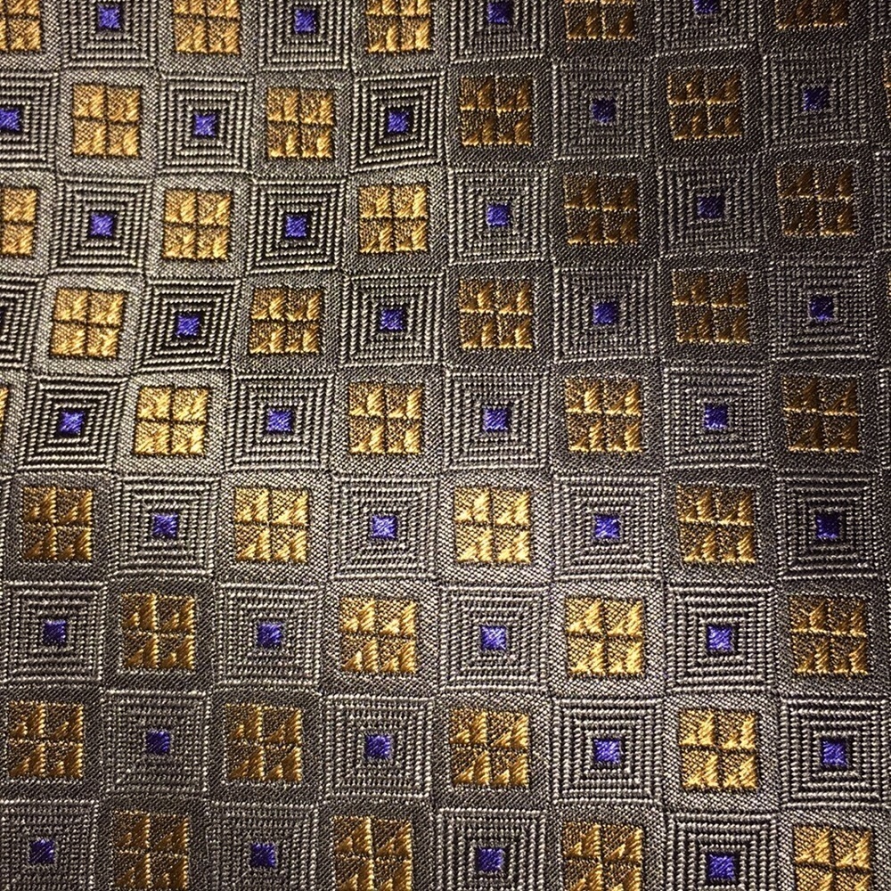 3/$20 Manzoni tie Colorful Colors of Copper Blue Silver